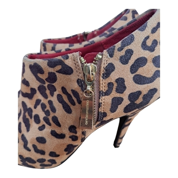 Christian Siriano payless collaboration leopard print heel 4" booties size 6 1/2 - Picture 9 of 13